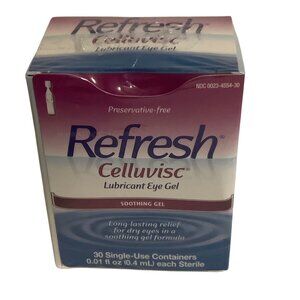 Refresh Celluvisc Lubricant Eye Gel 30 Single-Use Containers For Dry Eyes NEW